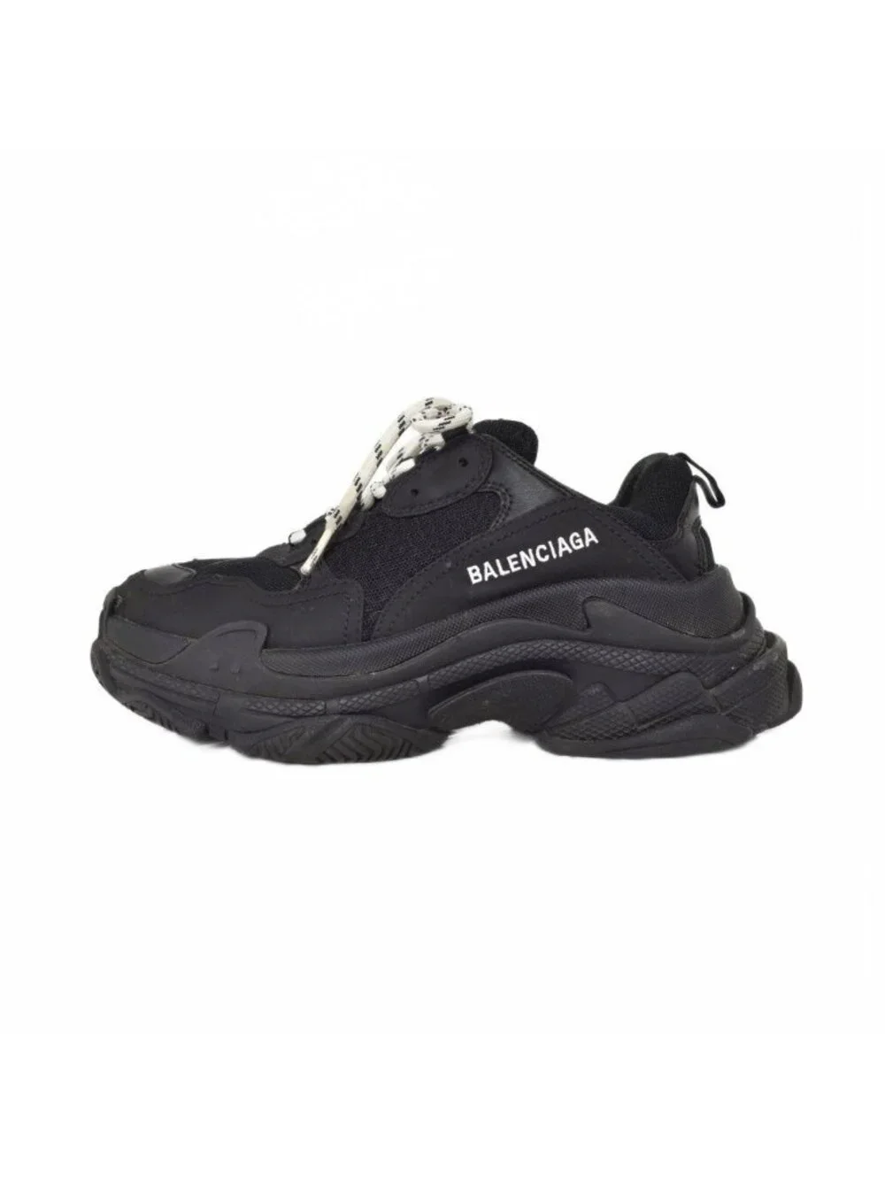 Balenciaga Triple S Leather Mesh Sneakers Black